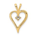 14k 1/10 carat AA Diamond Heart Pendant - Image 3