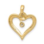 14k .01 carat AA Diamond Heart Pendant - Image 3