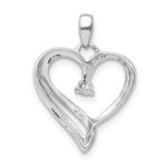 14k White Gold 1/15 carat Diamond Heart Pendant - Image 4