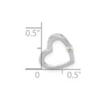 10k White Gold AA Diamond Heart Chain Slide - Image 2