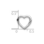 10k White Gold .01ct. Diamond Heart Chain Slide - Image 4