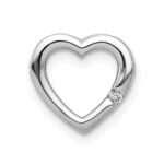 14k White Gold .01 carat Diamond Heart Chain Slide