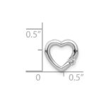 14k White Gold 1/20 carat Diamond Heart Chain Slide - Image 4