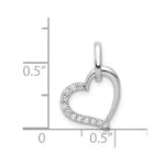 14k White Gold 1/15 carat  Diamond Heart Pendant - Image 4