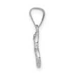 10K White Gold .01ct. Diamond Heart Pendant - Image 2