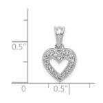 14k White Gold 1/10 carat Diamond Heart Pendant - Image 4
