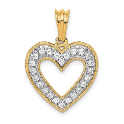 14k 1/3 carat Diamond Heart Pendant
