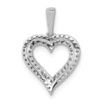 14k White Gold 1/4 carat Lab Grown Diamond VS/SI+ G+ Complete Double Row Heart Pendant - Image 3