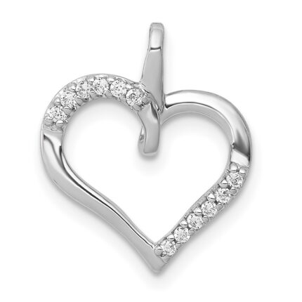 14k White Gold 1/15 carat Diamond Heart Pendant