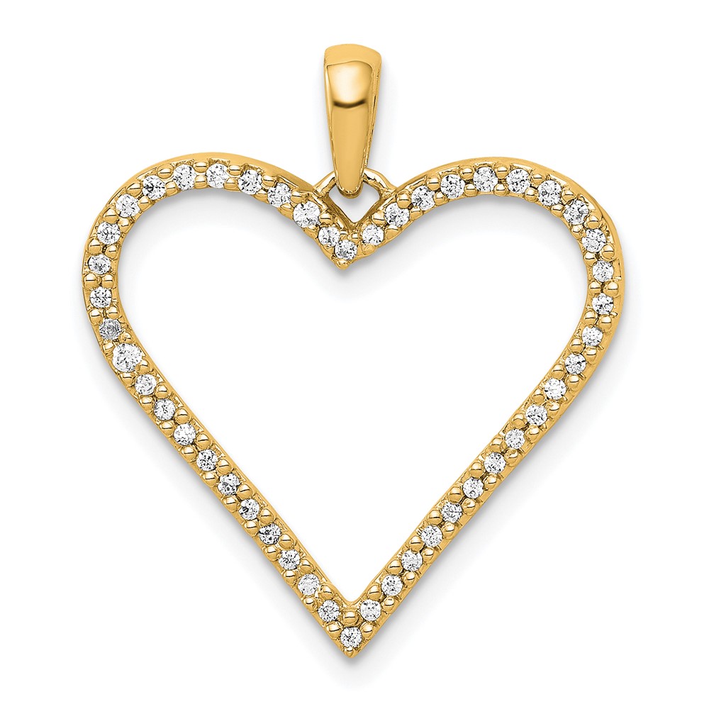 PM4871-016-YA.jpg 14k 1/6 carat Diamond Heart Pendant - Image 1