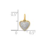 14k 1/10 carat Pave Diamond Heart Pendant - Image 3