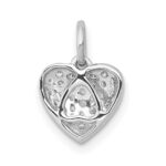 14k White Gold 1/5 carat Pave Diamond Heart Pendant - Image 3