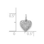 14k White Gold 1/5 carat Pave Diamond Heart Pendant - Image 4