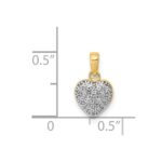 14k and White Rhodium Pave Diamond Heart Pendant - Image 4