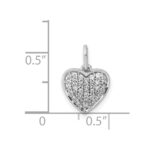 14k White Gold 1/4 carat Pave Diamond Heart Pendant - Image 4