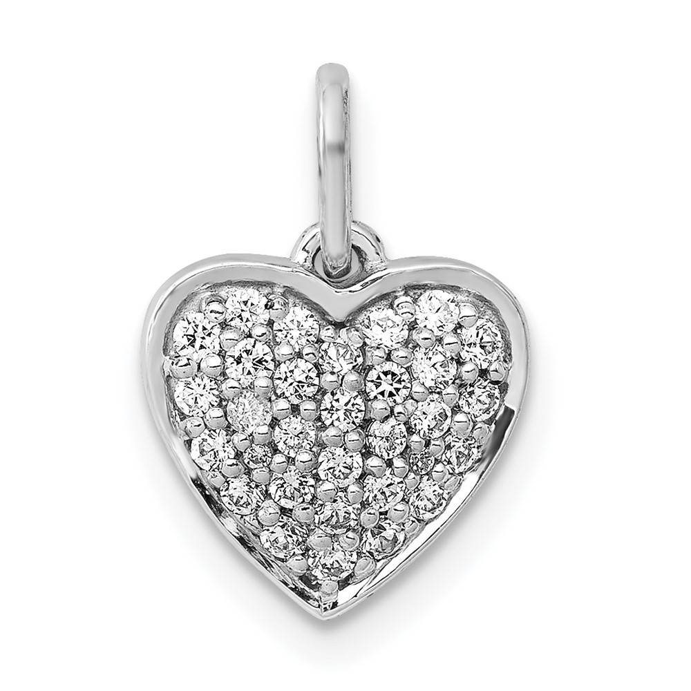PM4874-025-WA.jpg 14k White Gold 1/4 carat Pave Diamond Heart Pendant - Image 1