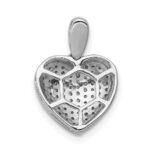 14k White Gold 1/4 carat Pave Diamond Heart Pendant - Image 3