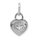 14k White Gold 1/5 carat Pave Diamond Fancy Heart Pendant - Image 3