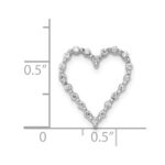 14k White Gold 1/5 carat Diamond Heart Chain Slide - Image 3