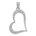 14k White Gold 1/2 carat Diamond Heart Pendant