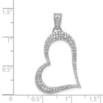 14k White Gold 1/2 carat Diamond Heart Pendant - Image 4