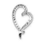 14k White Gold 1/10 carat Diamond Curved Heart Chain Slide - Image 4