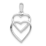 14k White Gold 1/10 carat Diamond Entwined Hearts Pendant - Image 4
