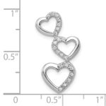 10K White Gold 1/10ct. Diamond Triple Heart Chain Slide - Image 4