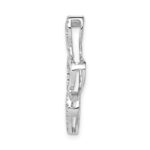 14k White Gold 1/10 carat Lab Grown Diamond VS/SI+ G+ Complete Triple Heart Chain Slide Pendant - Image 2