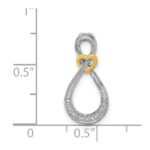 14k Two-tone 1/20 carat Diamond Infinity with Heart Chain Slide - Image 4