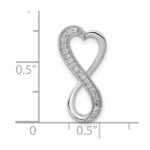 10K White Gold Diamond Freeform Heart Infinity Chain Slide - Image 4