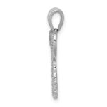 14k White Gold 1/20 carat Diamond Heart Key Pendant - Image 2