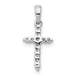 14k White Gold Polished 1/10 carat Diamond Cross Pendant - Image 3