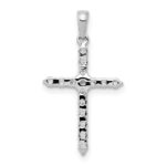 10K White Gold Polished 1/4ct. Diamond Cross Pendant - Image 3