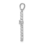 14k White Gold Polished 1/4 carat Diamond Cross Pendant - Image 2