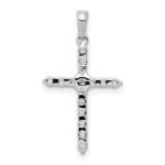 14k White Gold Polished 1/4 carat Diamond Cross Pendant - Image 3