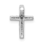 14k White Gold 1/5 carat Diamond Latin Cross Chain Slide - Image 3