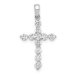 14k White Gold 1/2 carat Diamond Cross Pendant