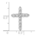 10K White Gold 1/2ct. Diamond Cross Chain Slide - Image 4