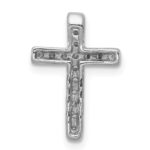 10K White Gold 1/6ct. Diamond Latin Cross Chain Slide - Image 3