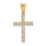 14k 1/6 carat Lab Grown Diamond VS/SI+ G+ Complete Cross Pendant
