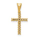 14k 1/6 carat Lab Grown Diamond VS/SI+ G+ Complete Cross Pendant - Image 3