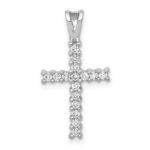14k White Gold 1/4 carat Diamond Latin Cross Pendant