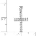 14k White Gold 1/4 carat Diamond Latin Cross Pendant - Image 4
