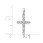 10K White Gold 1/10ct. Diamond Cross Pendant - Image 4
