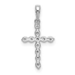 14k White Gold 1/10 carat Lab Grown Diamond VS/SI+ G+ Complete Cross Pendant - Image 3