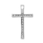 10K White Gold 1/5ct. Diamond Latin Cross Chain Slide - Image 3