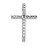 14k White Gold 1/2 carat Lab Grown Diamond VS/SI+ G+ Complete Cross Chain Slide Pendant - Image 3