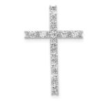 14k White Gold 1/2 carat Diamond Latin Cross Chain Slide