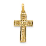 14k and White Rhodium 1/8 carat Diamond Cross Pendant - Image 3